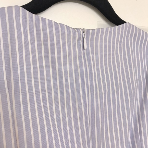 Zara Contrasting Frill Striped Peplum Top NWOT - Picture 6 of 8